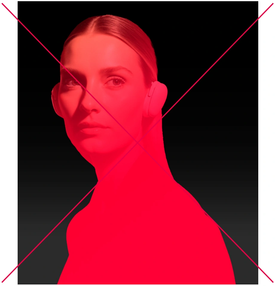 Do not cover the entire subject with gradients