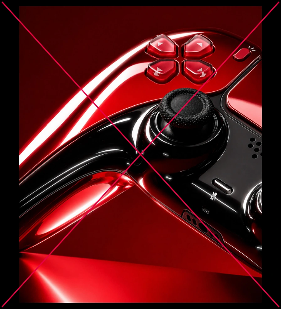 Glossy finish and mirror-like reflections