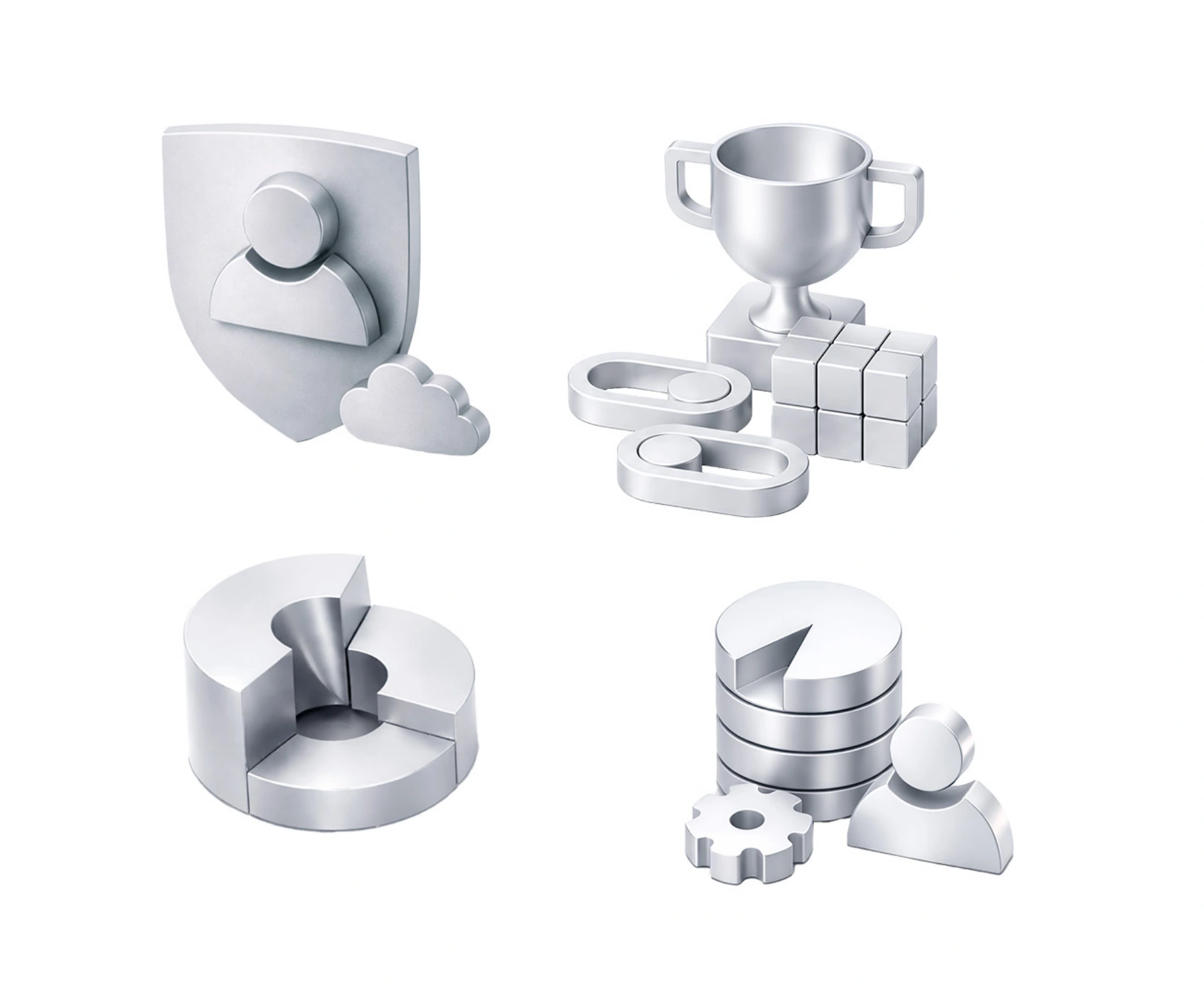 Complete original light 3D icon set